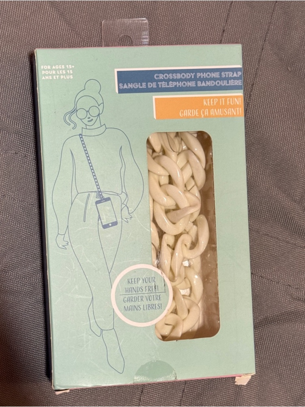 Braided Crossbody Phone Strap in Cream